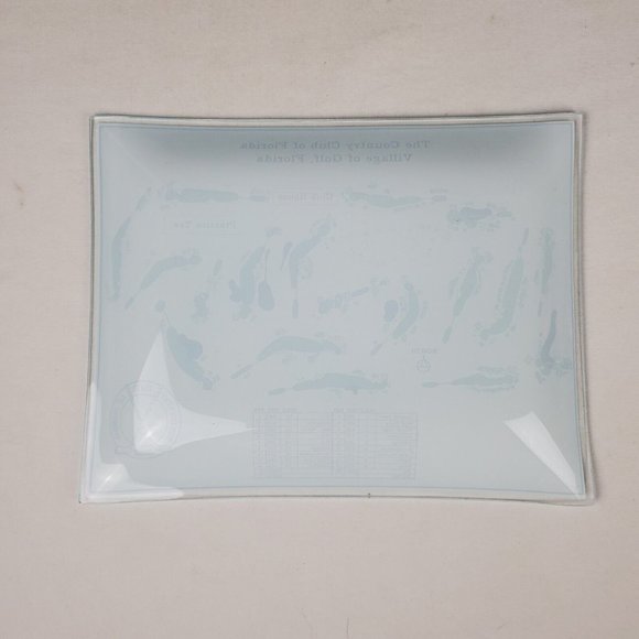 Vintage The Country Club of Florida Village Golf Course Glass Trinket Dish Map - Picture 8 of 8